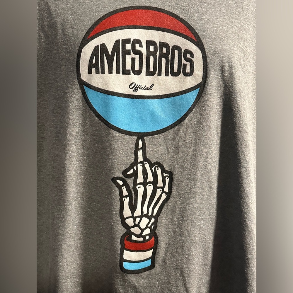 Ames Bros Graphic Tee in Gray XXL